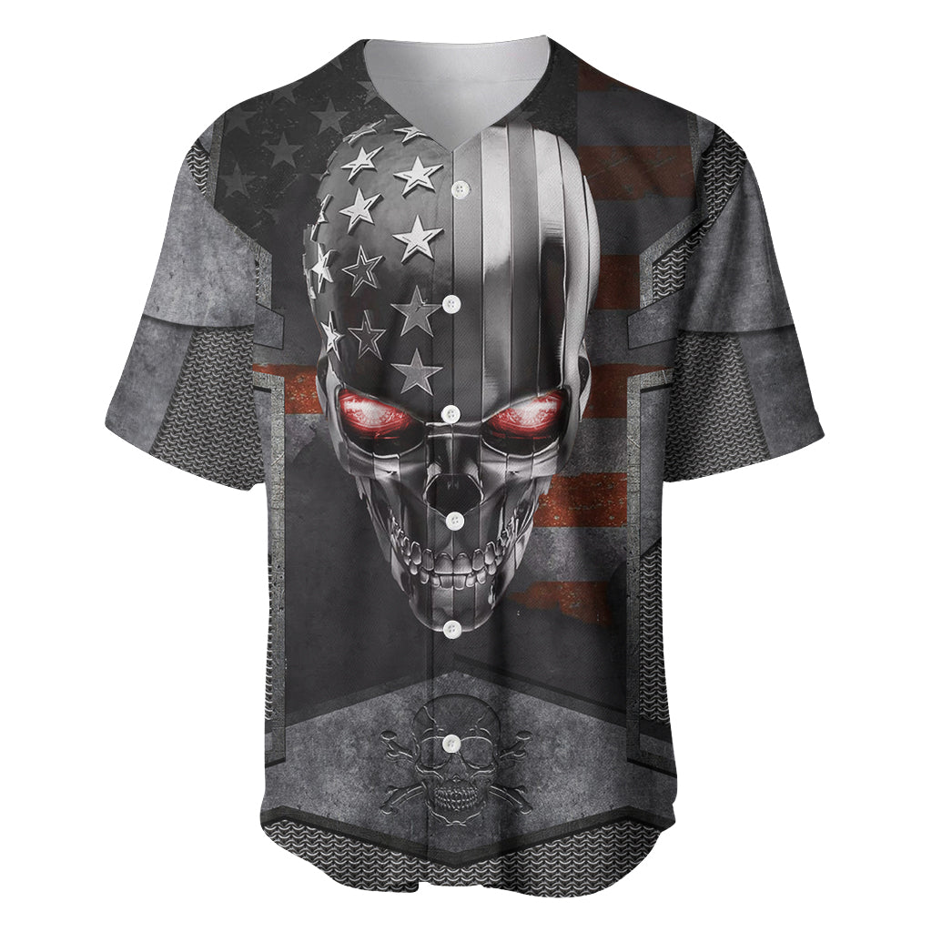 Skull Baseball Jersey Metal Head Skull American - Wonder Print Shop