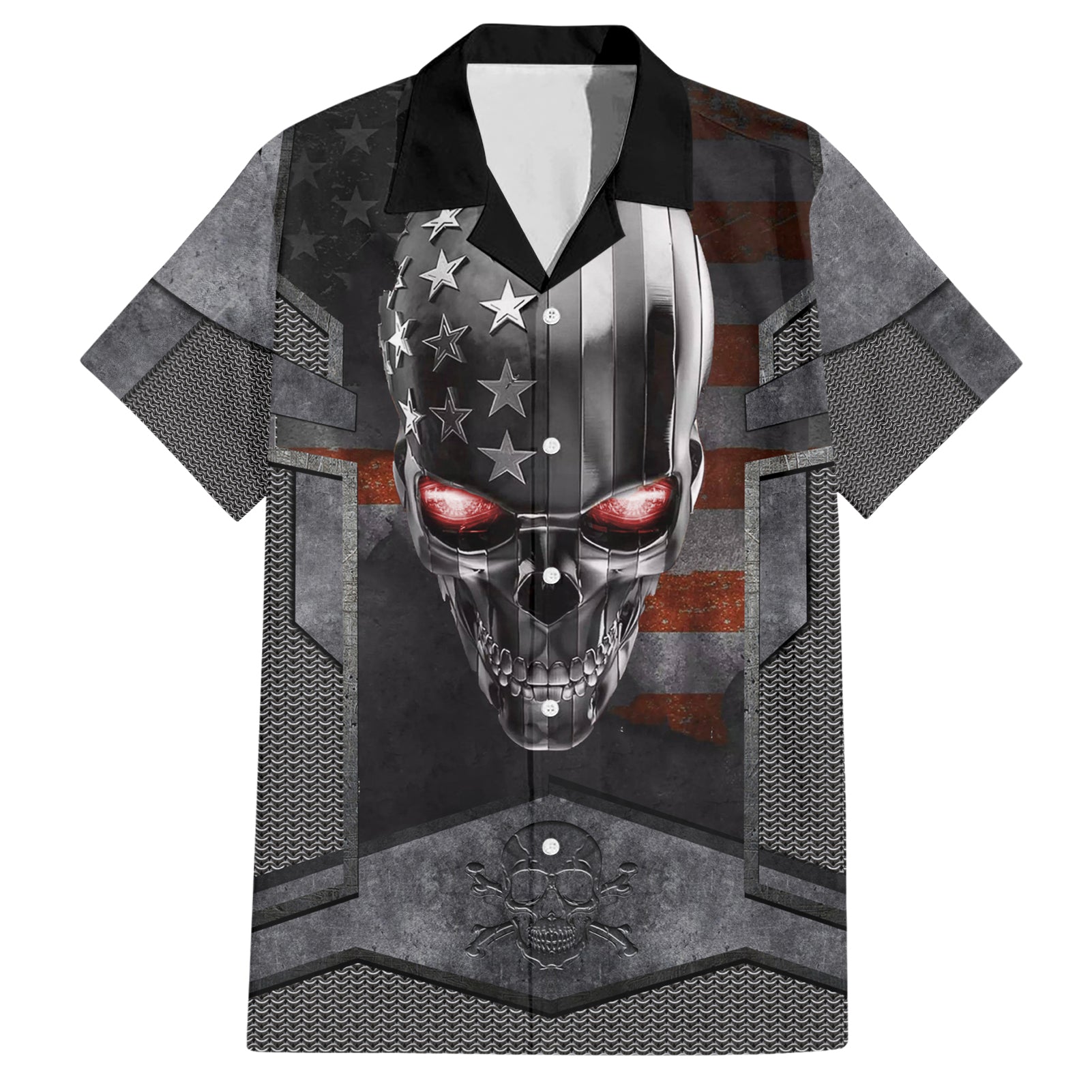 Skull Hawaiian Shirt Metal Head Skull American - Wonder Print Shop