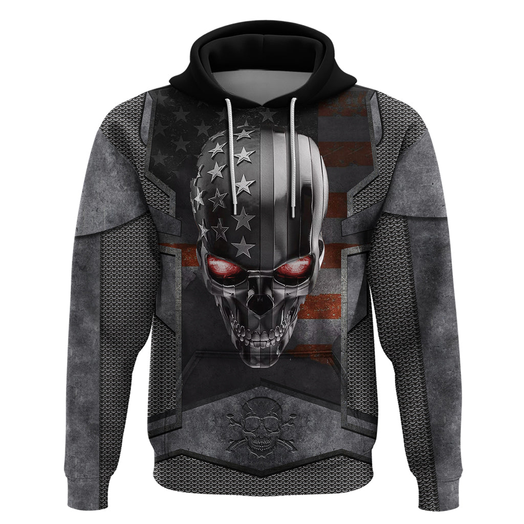 Skull Hoodie Metal Head Skull American - Wonder Print Shop