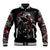 Skull Baseball Jacket Riding Motocycle Girl Rose - Wonder Print Shop