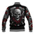 Skull Baseball Jacket Riding Motocycle Girl Rose - Wonder Print Shop