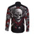 Skull Long Sleeve Button Shirt Riding Motocycle Girl Rose - Wonder Print Shop