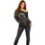 Skull Off Shoulder Sweater Riding Motocycle Girl Rose - Wonder Print Shop