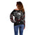 Skull Off Shoulder Sweater Riding Motocycle Girl Rose - Wonder Print Shop