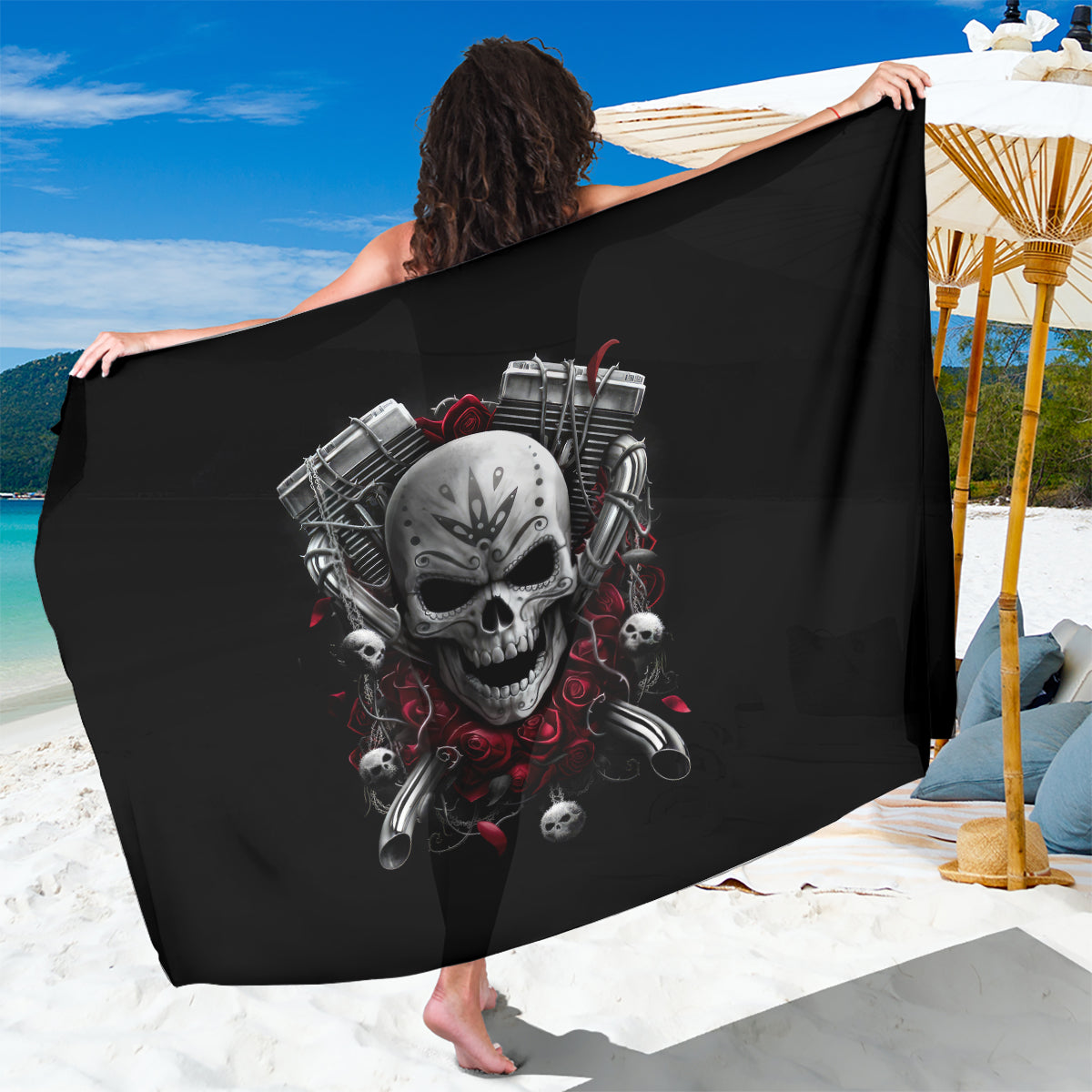 skull-sarong-riding-motocycle-girl-rose