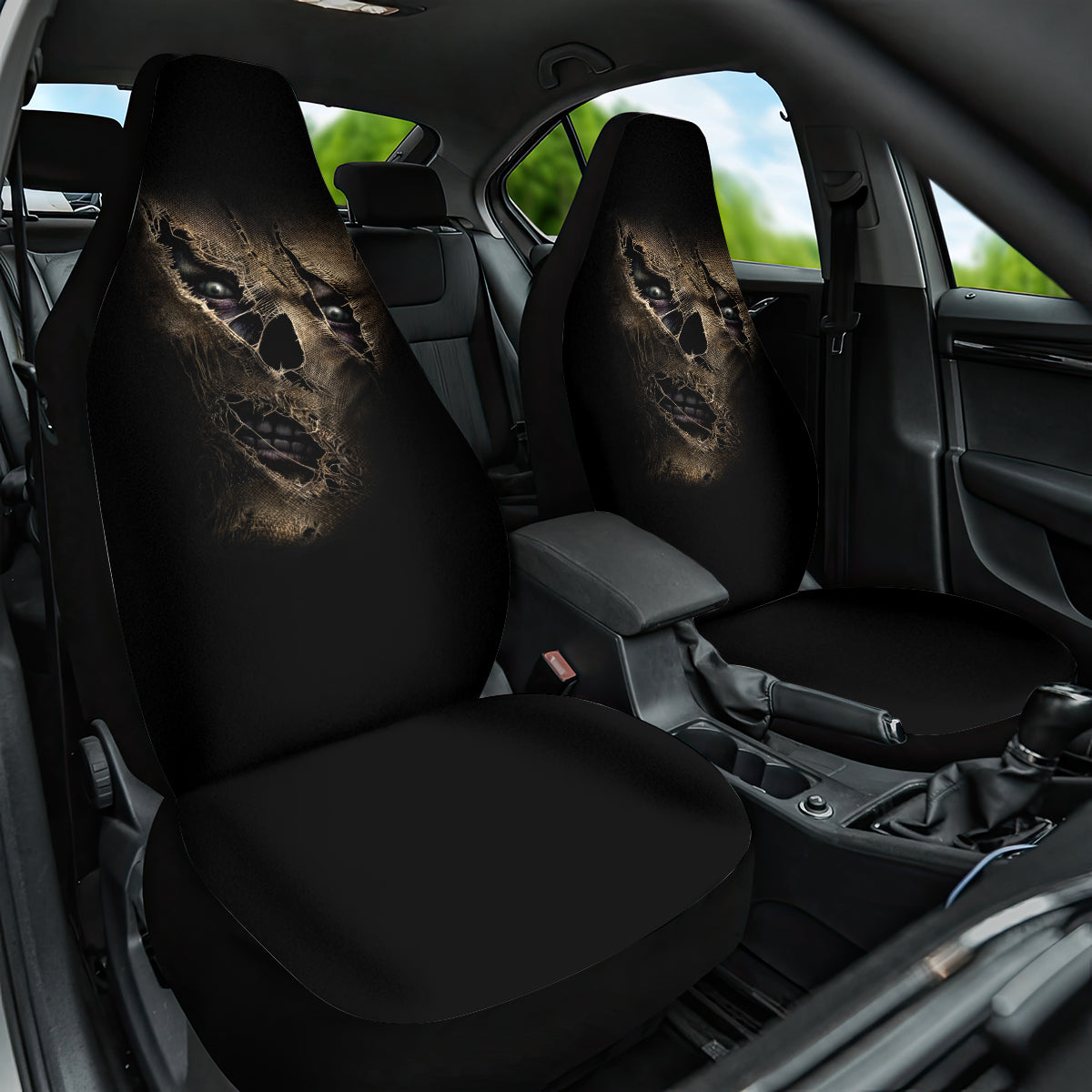 Skull Car Seat Cover Mummy Face Inside - Wonder Print Shop