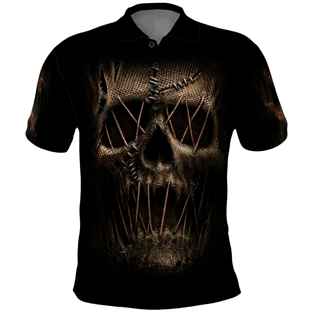 Skull Polo Shirt Mummy Face Inside - Wonder Print Shop