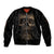 Skull Sleeve Zip Bomber Jacket Mummy Face Inside DT01