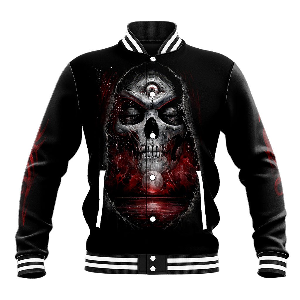 Skull Baseball Jacket Prayer Skull - Wonder Print Shop