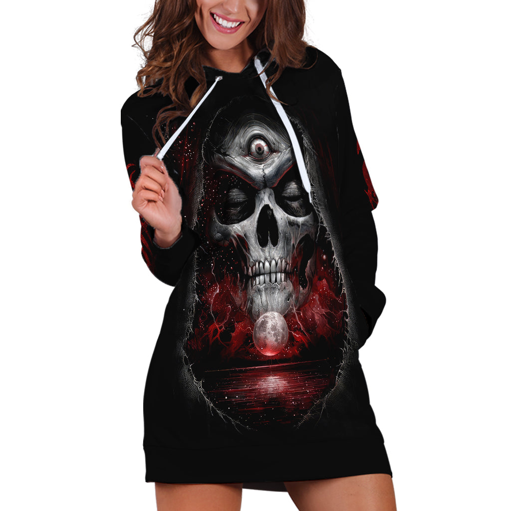 Skull Hoodie Dress Prayer Skull - Wonder Print Shop