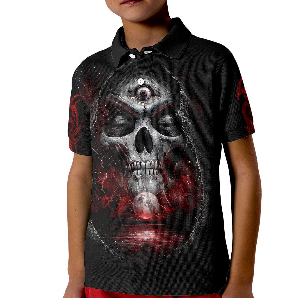 Skull Kid Polo Shirt Prayer Skull - Wonder Print Shop