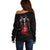 Skull Off Shoulder Sweater Prayer Skull - Wonder Print Shop