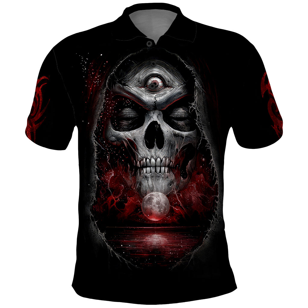 Skull Polo Shirt Prayer Skull - Wonder Print Shop