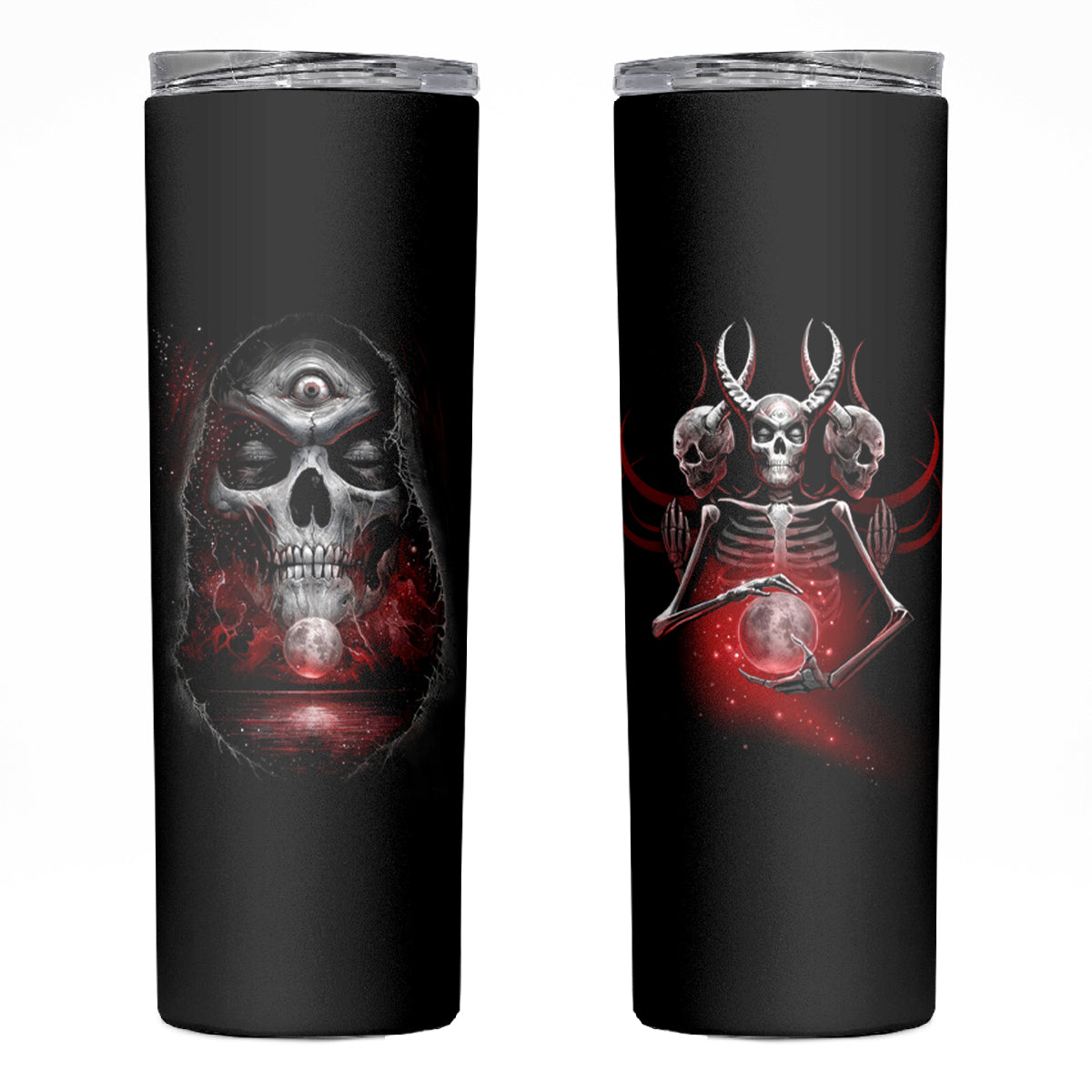 Skull Skinny Tumbler Prayer Skull