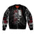 Skull Bomber Jacket Three Skull No See Evil Rose - Wonder Print Shop