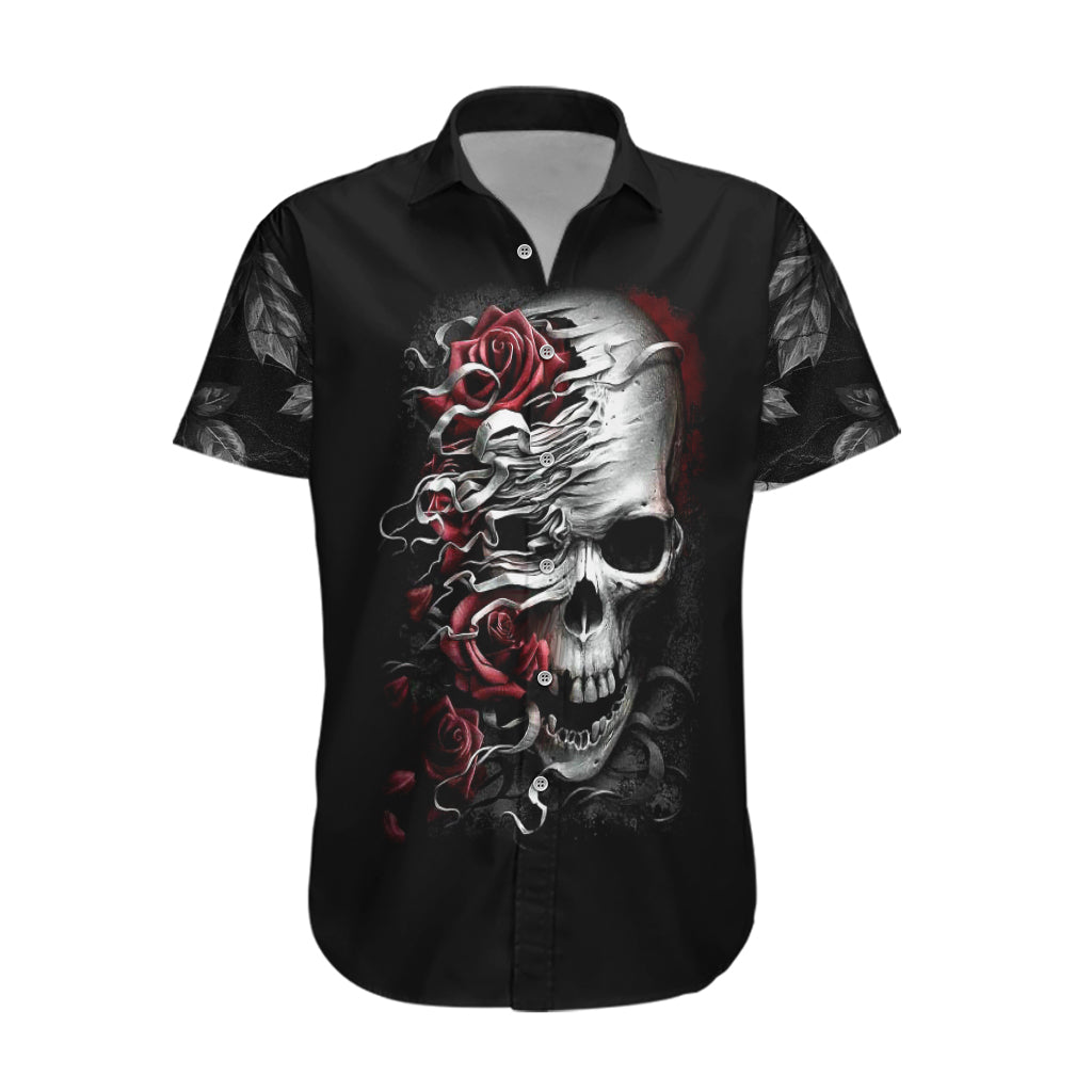 Skull Hawaiian Shirt Three Skull No See Evil Rose - Wonder Print Shop