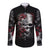 Skull Long Sleeve Button Shirt Three Skull No See Evil Rose - Wonder Print Shop