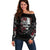 Skull Off Shoulder Sweater Three Skull No See Evil Rose - Wonder Print Shop