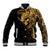 Skull Baseball Jacket Golden Warrior Royal - Wonder Print Shop