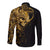 Skull Long Sleeve Button Shirt Golden Warrior Royal - Wonder Print Shop