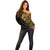 Skull Off Shoulder Sweater Golden Warrior Royal - Wonder Print Shop