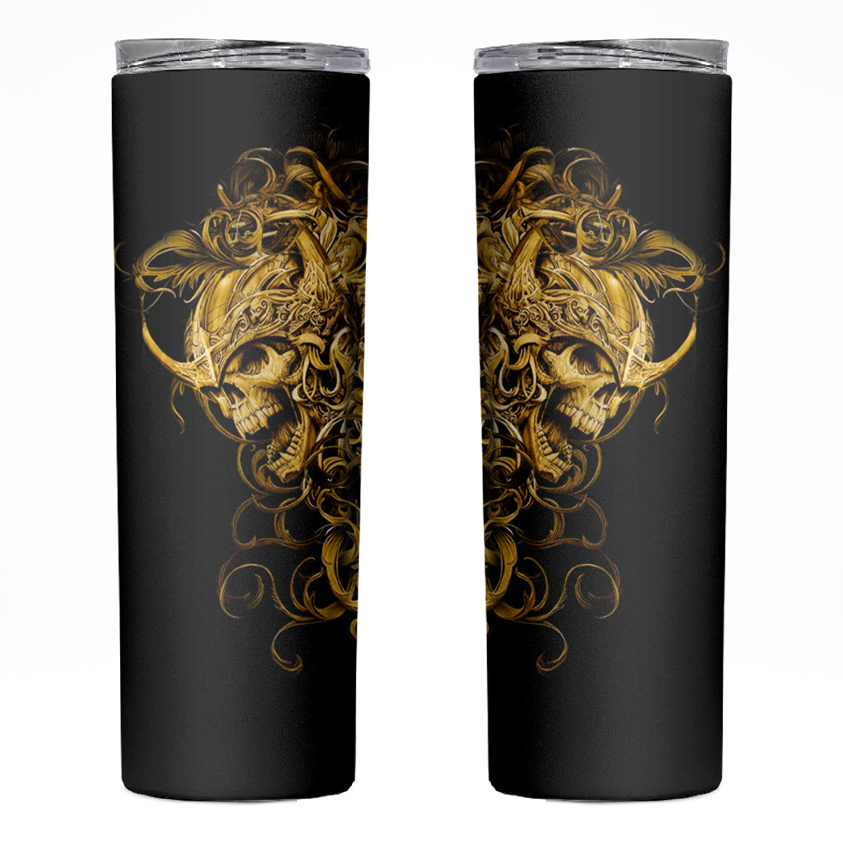 Skull Skinny Tumbler Golden Warrior Royal