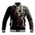 Skull Baseball Jacket Silver Warrior Royal - Wonder Print Shop