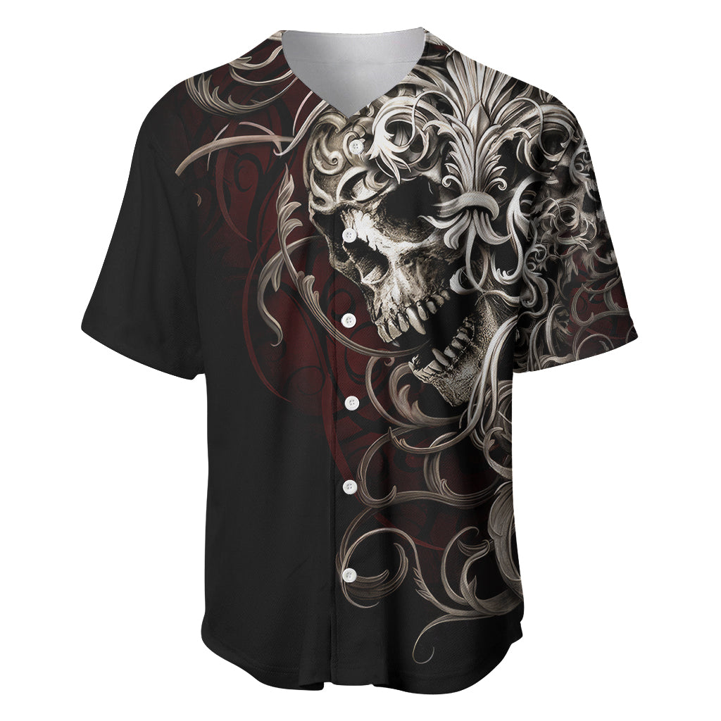 Skull Baseball Jersey Silver Warrior Royal - Wonder Print Shop