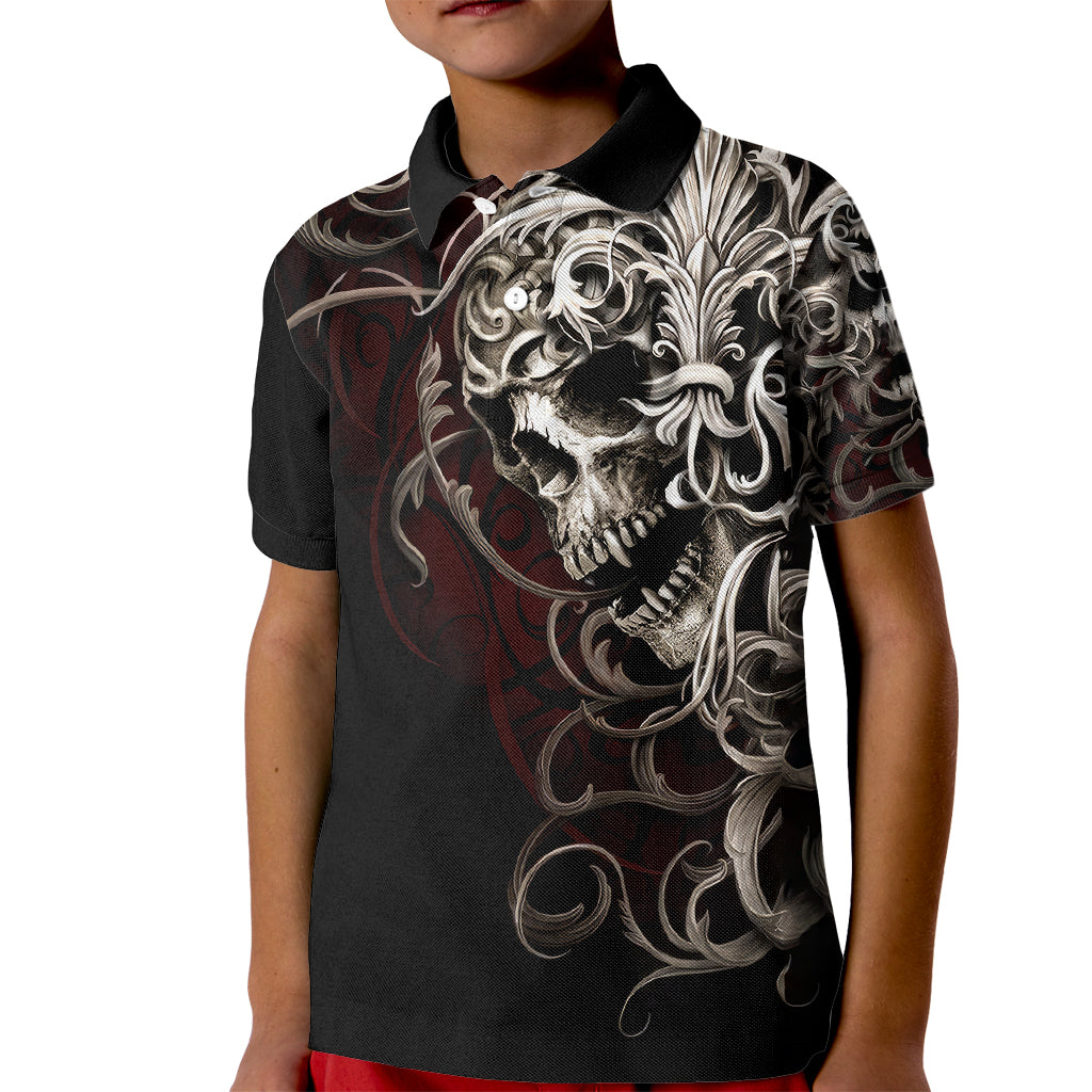 Skull Kid Polo Shirt Silver Warrior Royal - Wonder Print Shop