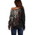 Skull Off Shoulder Sweater Silver Warrior Royal - Wonder Print Shop