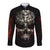 Skull Long Sleeve Button Shirt Head Skeleton Cross Skull - Wonder Print Shop