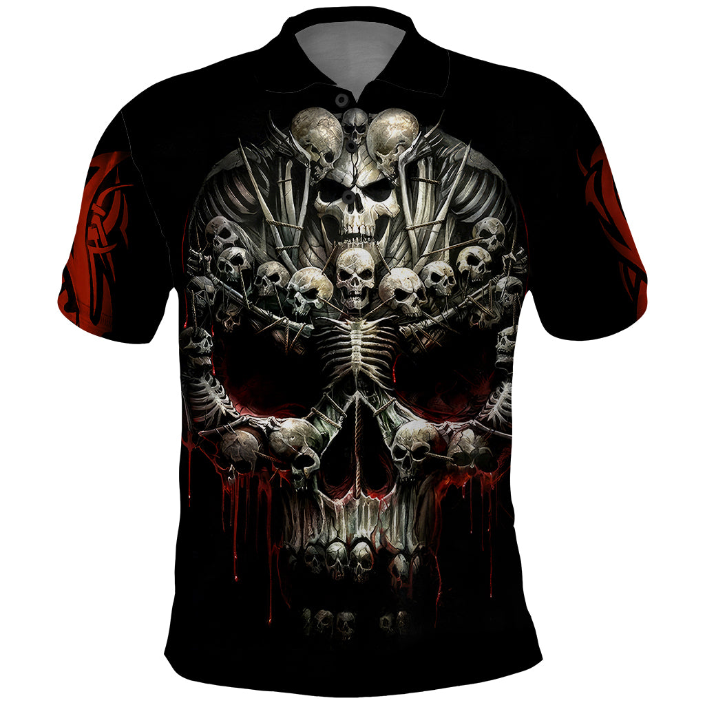 Skull Polo Shirt Head Skeleton Cross Skull - Wonder Print Shop