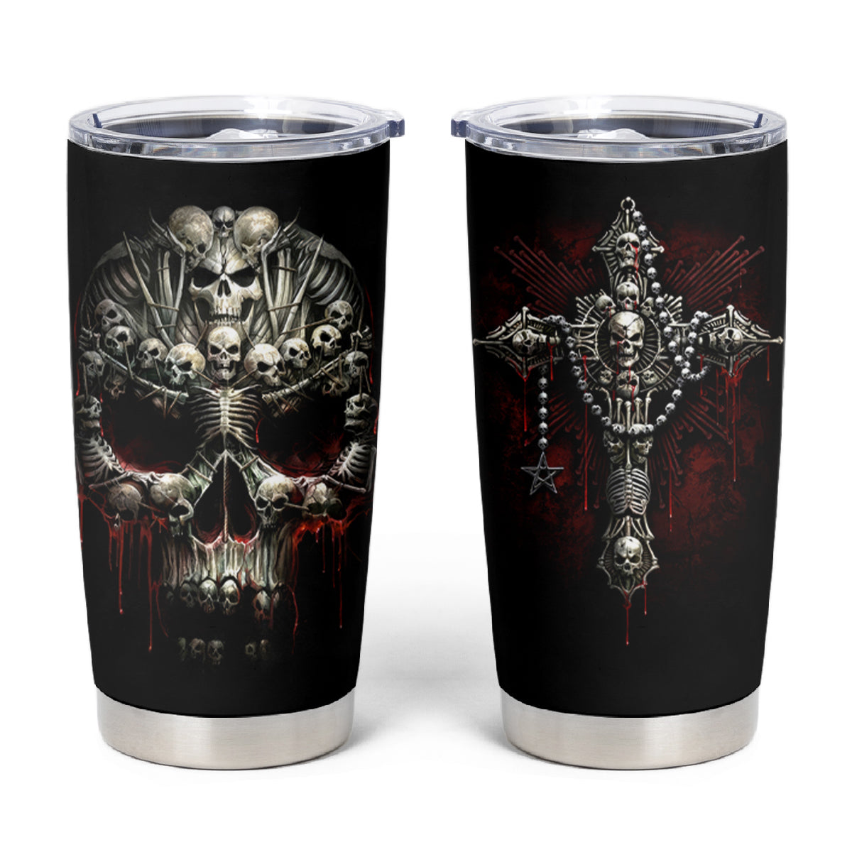 Skull Tumbler Cup Head Skeleton Cross Skull