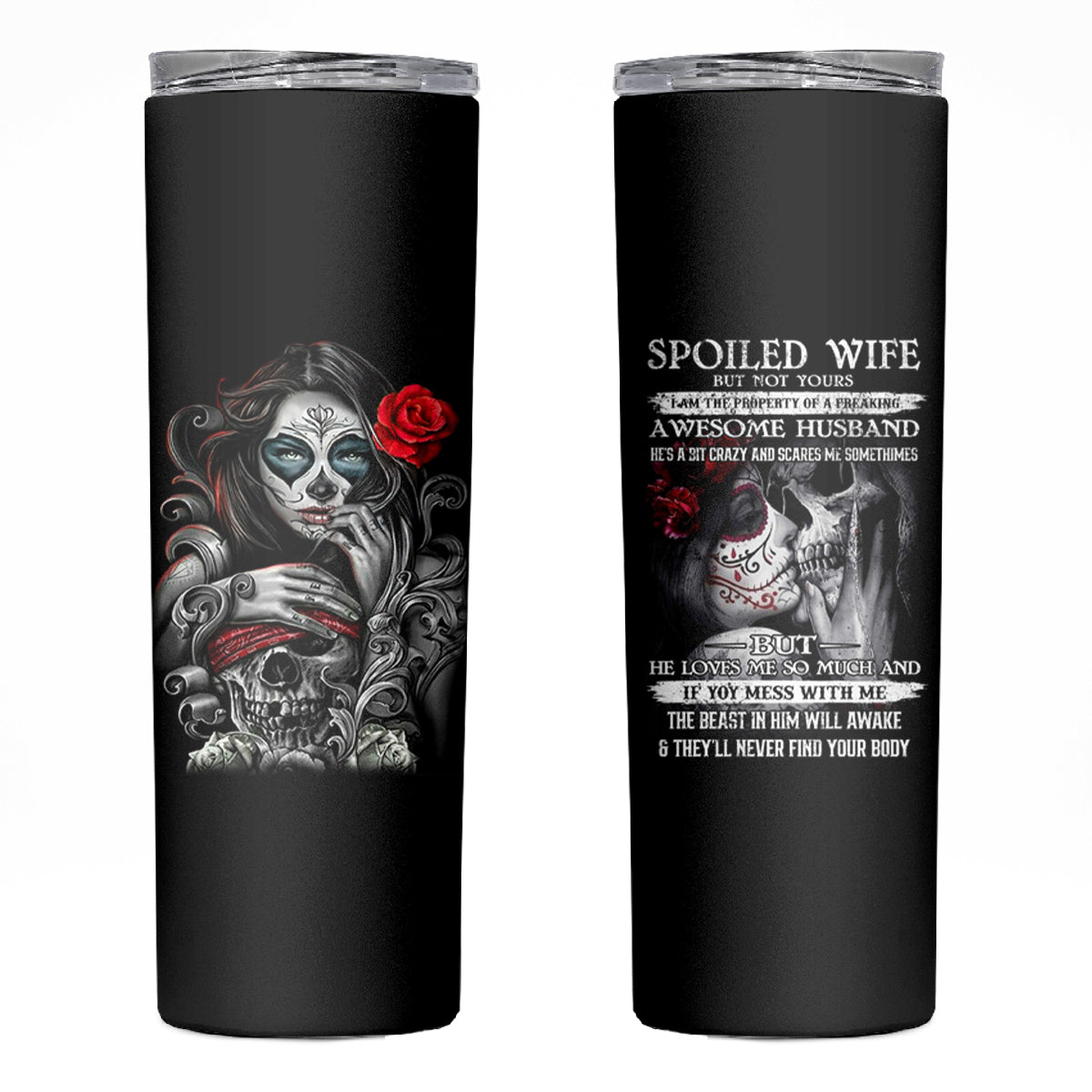 Skull Skinny Tumbler Skull Girl Spoiled Wife