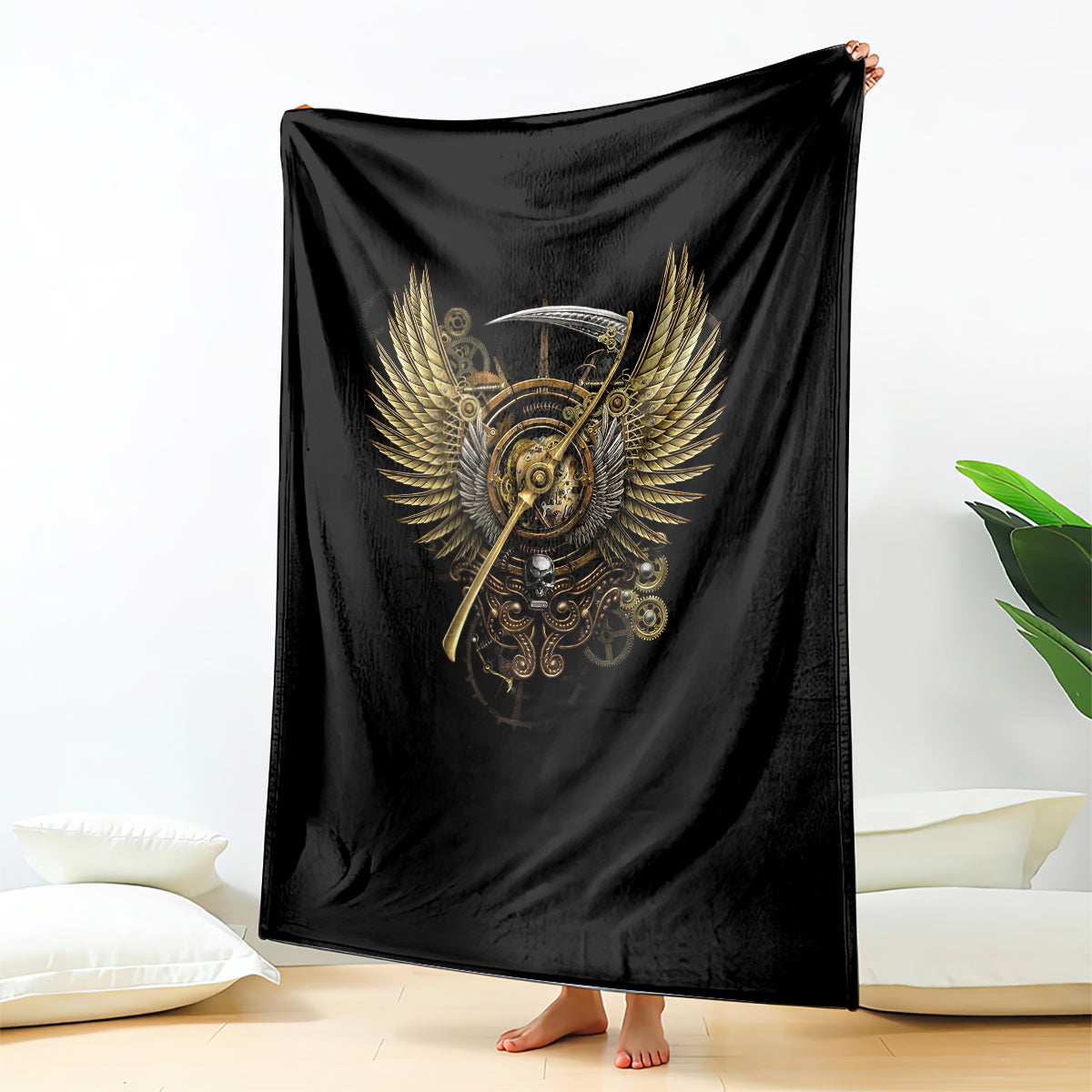 skull-blanket-golden-skull-steampunk