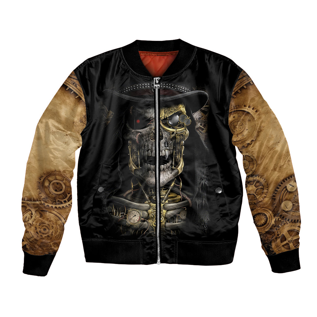 Skull Bomber Jacket Golden Skull Steampunk - Wonder Print Shop