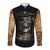 Skull Long Sleeve Button Shirt Golden Skull Steampunk - Wonder Print Shop