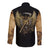 Skull Long Sleeve Button Shirt Golden Skull Steampunk - Wonder Print Shop