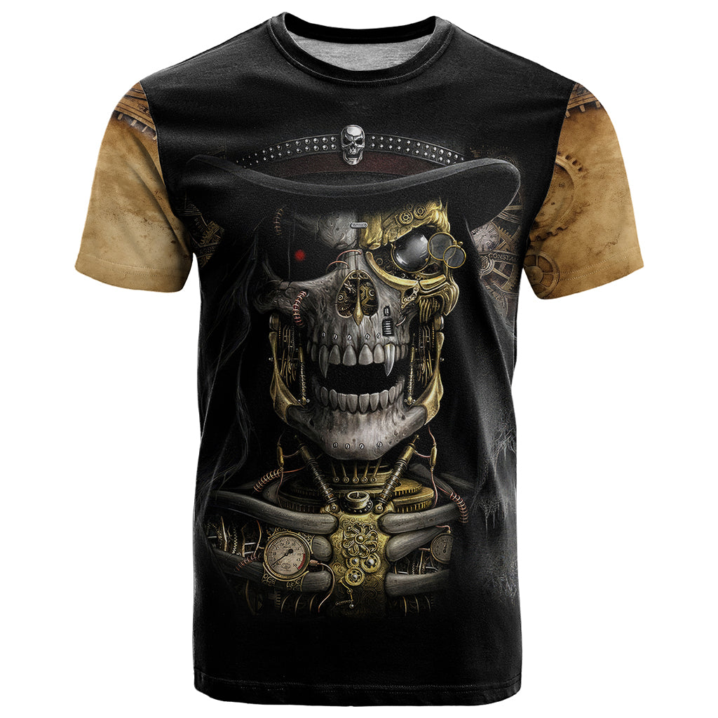 skull-t-shirt-golden-skull-steampunk