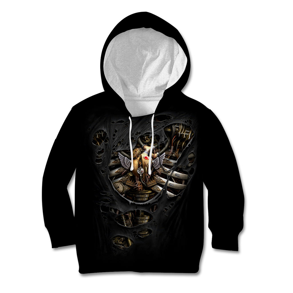 Skull Kid Hoodie Skeleton Steampunk Heart Inside - Wonder Print Shop