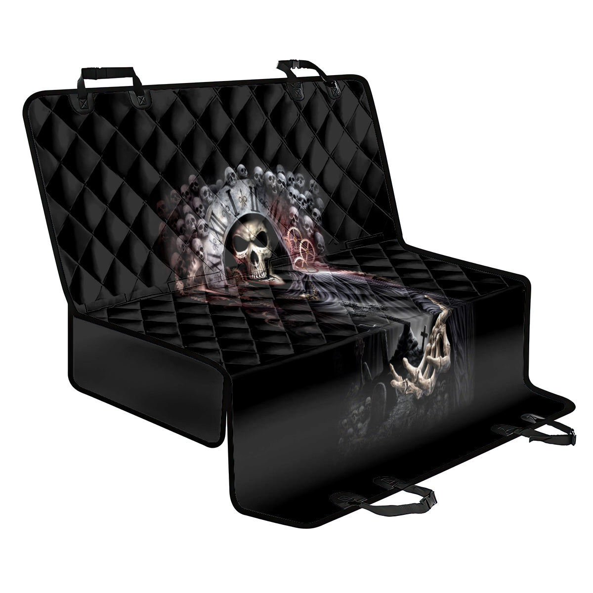 Skull Back Car Seat Cover Skull Grim Time Reaper - Wonder Print Shop