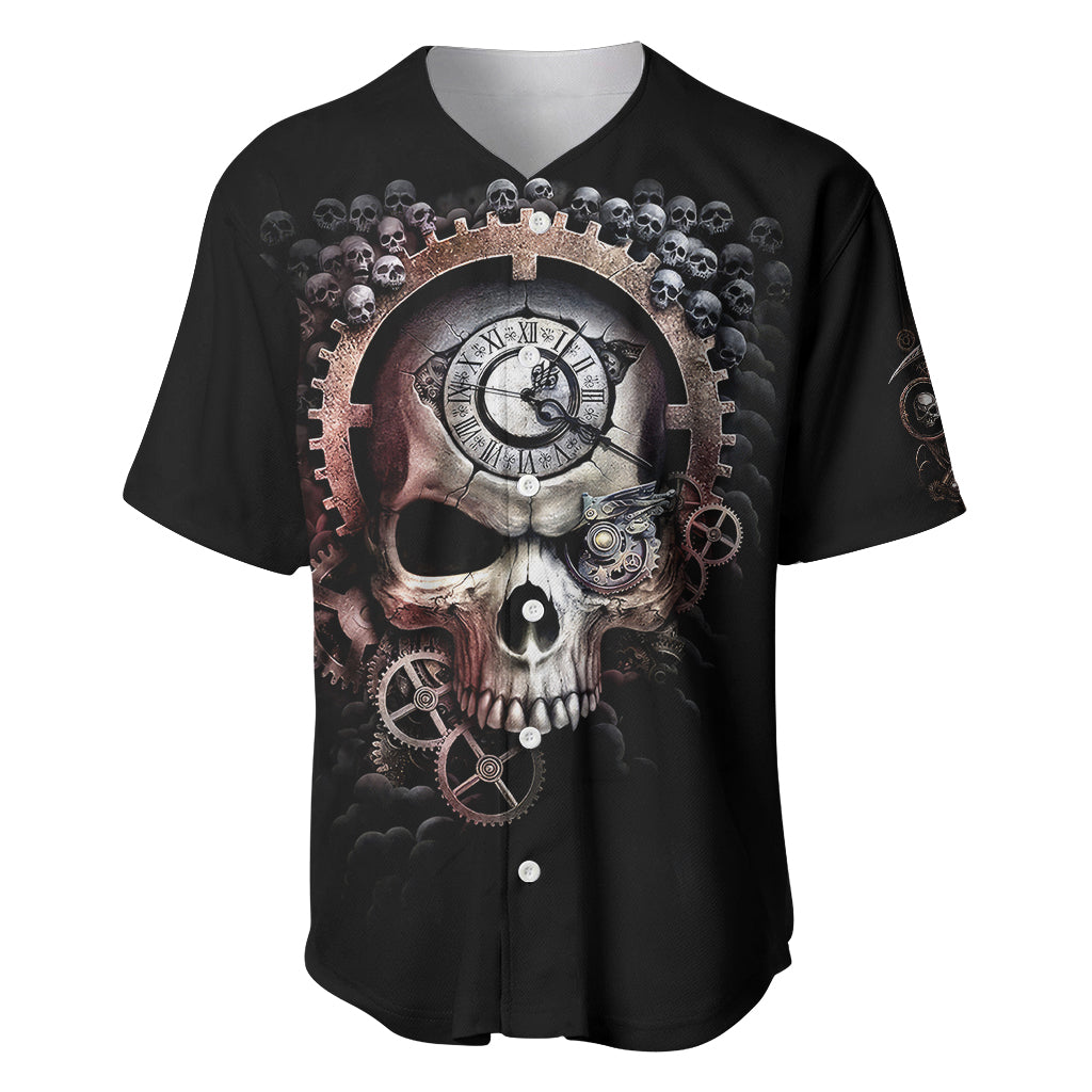 Skull Baseball Jersey Skull Grim Time Reaper - Wonder Print Shop