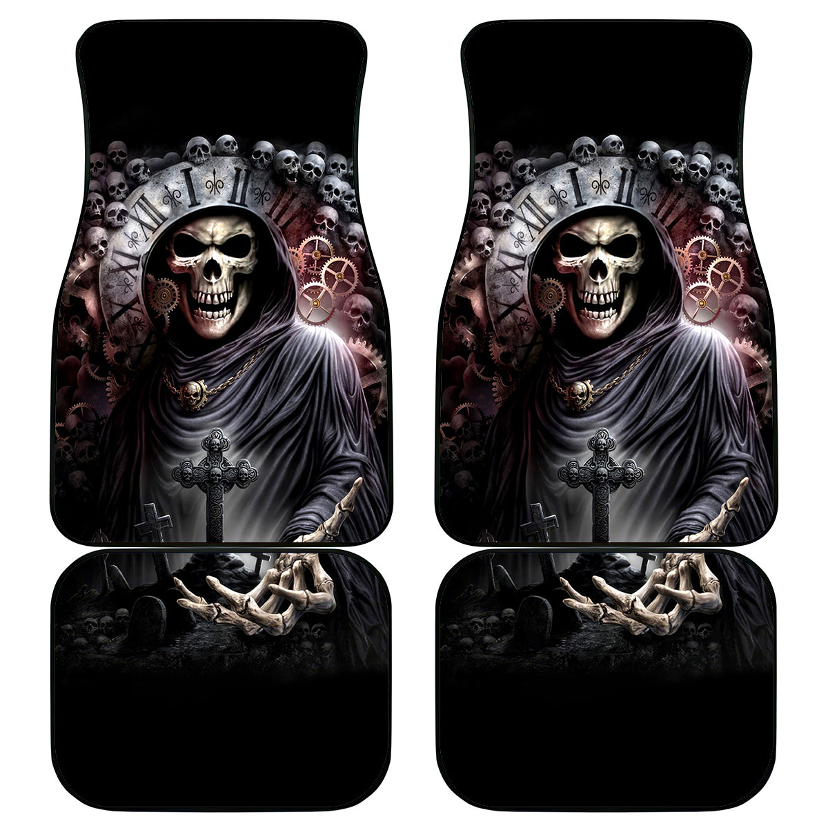 Skull Car Mats Skull Grim Time Reaper - Wonder Print Shop