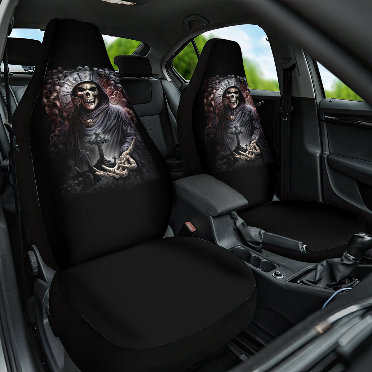 Skull Car Seat Cover Skull Grim Time Reaper - Wonder Print Shop