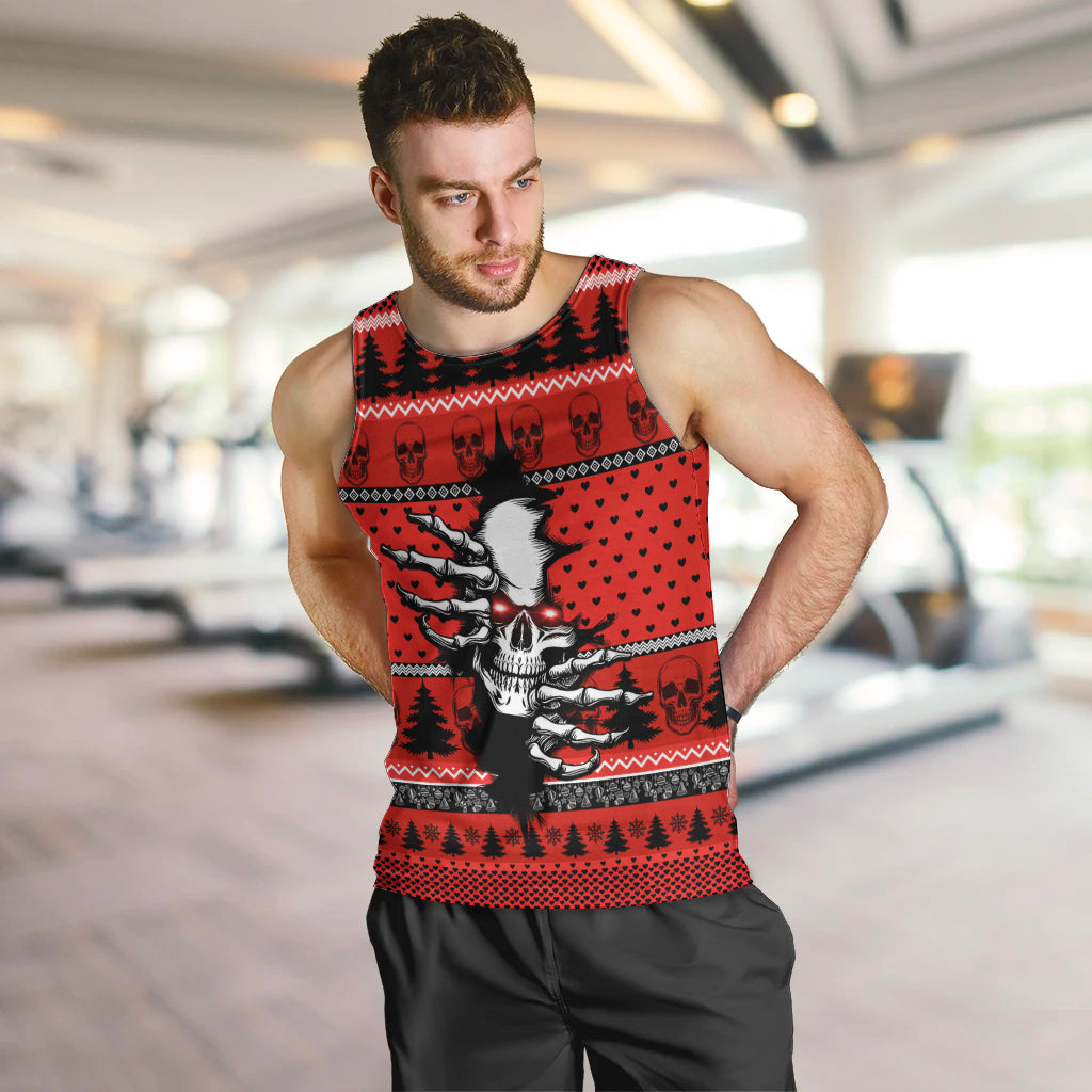 Scary Skeleton Men Tank Top Skeleton Inside Ugly Christmas - Wonder Print Shop