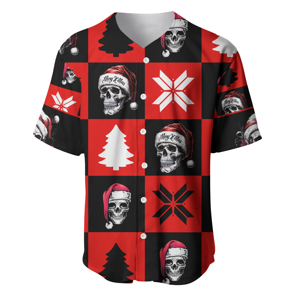 Skull Santa Baseball Jersey Pattern Skull Santa Ugly Christmas - Wonder Print Shop