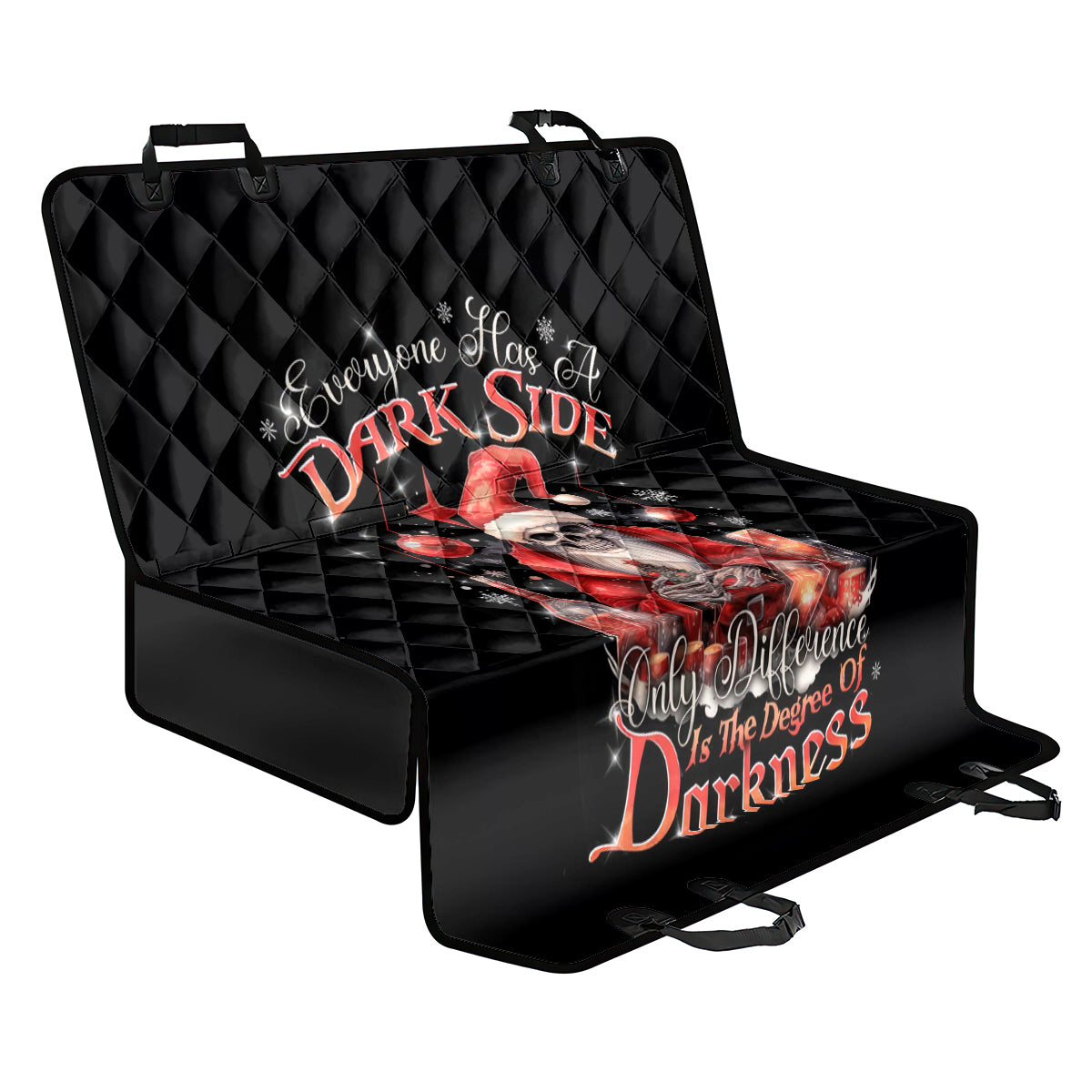 Skull Santa Claus Back Car Seat Cover Every One Has A Dark Side Difference Is The Degree Of Darkness - Wonder Print Shop