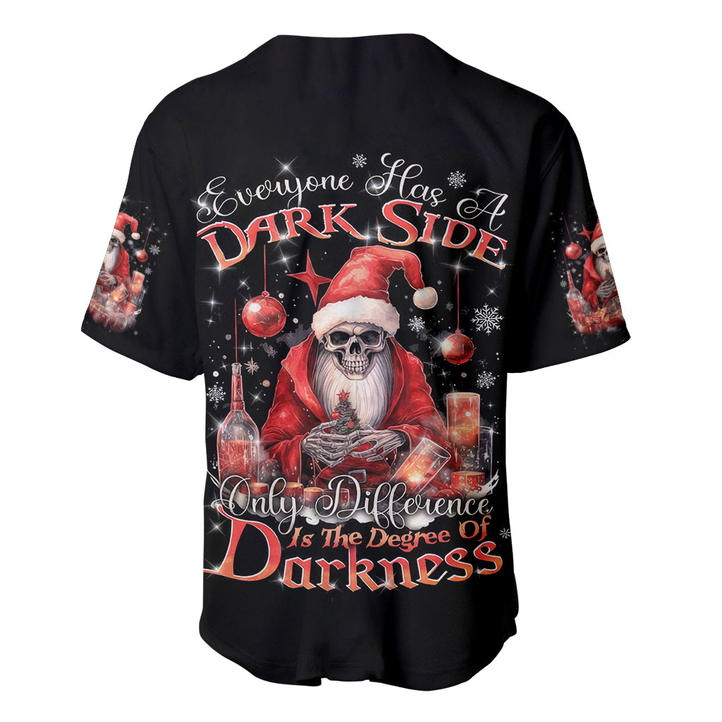 Skull Santa Claus Baseball Jersey Every One Has A Dark Side Difference Is The Degree Of Darkness - Wonder Print Shop