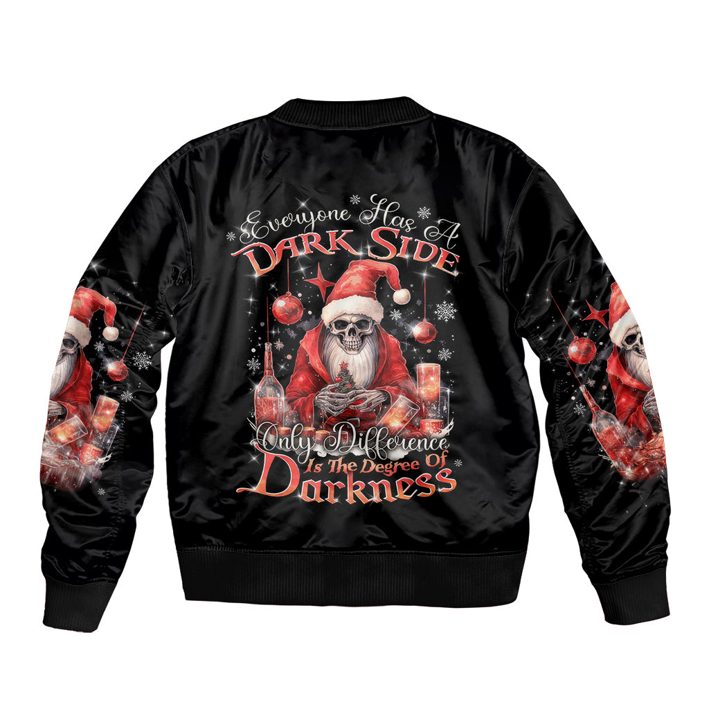 Skull Santa Claus Bomber Jacket Every One Has A Dark Side Difference Is The Degree Of Darkness - Wonder Print Shop