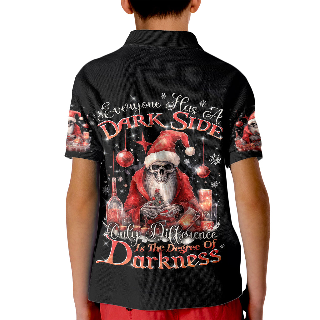 Skull Santa Claus Kid Polo Shirt Every One Has A Dark Side Difference Is The Degree Of Darkness - Wonder Print Shop